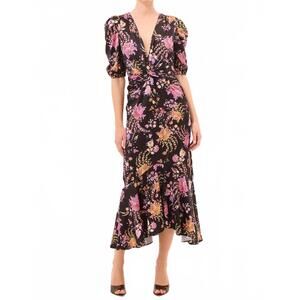 NEW MISA LOS ANGELES rosalie midi dress in dusted cluster satin